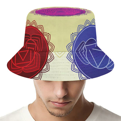 Colorful Seven Chakras Print Bucket Hat