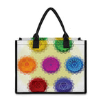 Colorful Seven Chakras Print Canvas Tote Bag