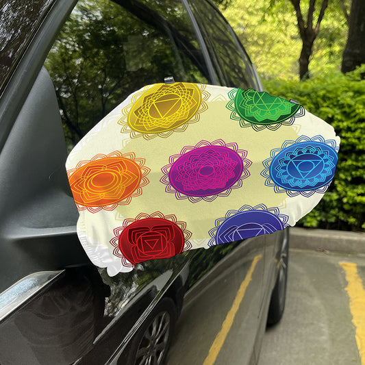Colorful Seven Chakras Print Car Side Mirror Covers