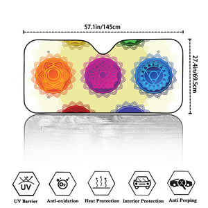 Colorful Seven Chakras Print Car Windshield Sun Shade