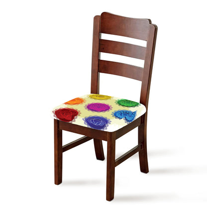 Colorful Seven Chakras Print Chair Cushion Cover
