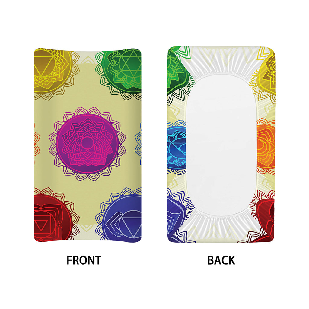 Colorful Seven Chakras Print Changing Pad Cover