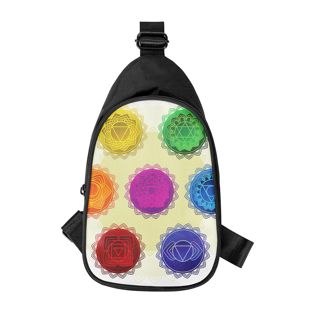 Colorful Seven Chakras Print Chest Bag