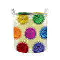 Colorful Seven Chakras Print Collapsible Laundry Basket