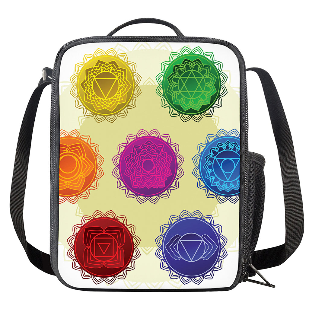 Colorful Seven Chakras Print Crossbody Lunch Bag