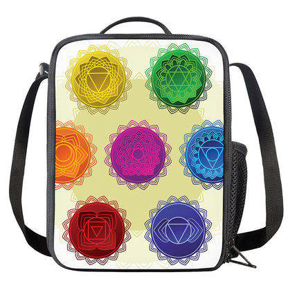Colorful Seven Chakras Print Crossbody Lunch Bag