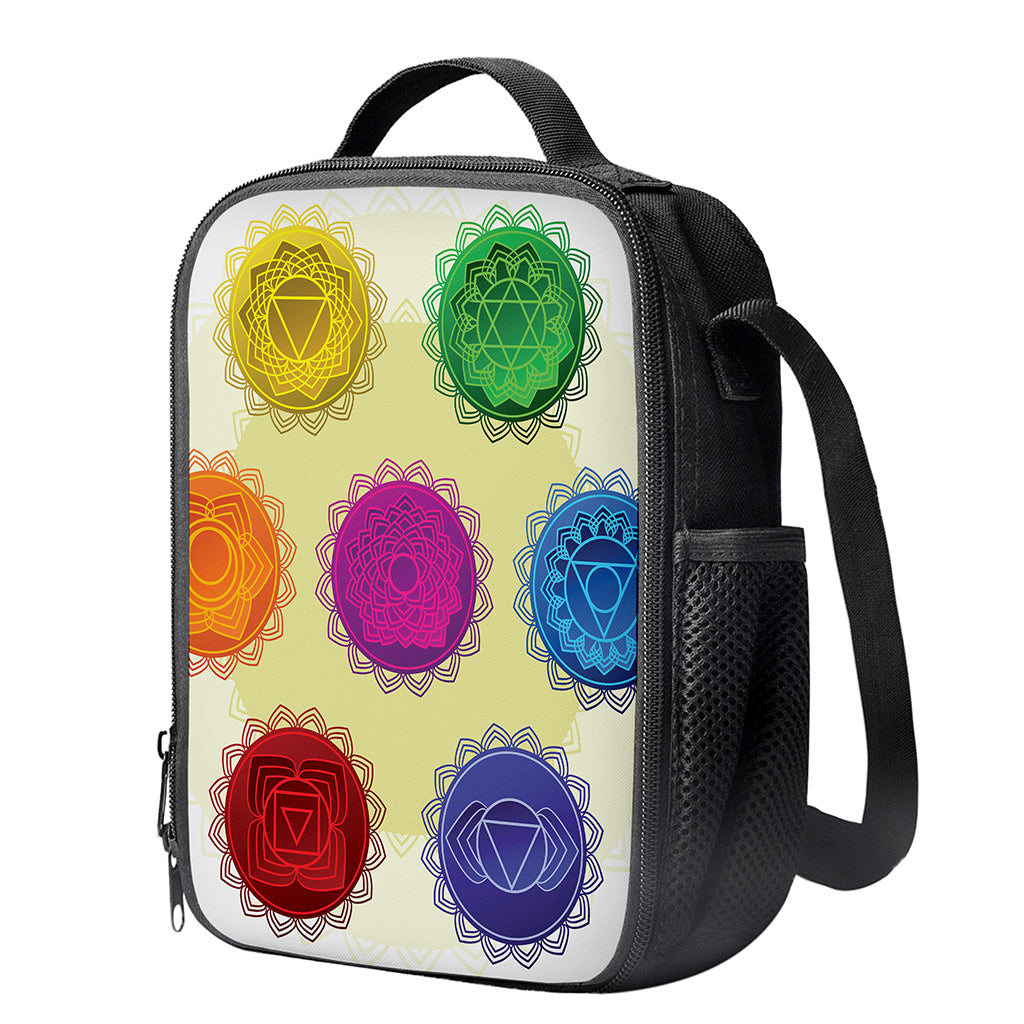 Colorful Seven Chakras Print Crossbody Lunch Bag