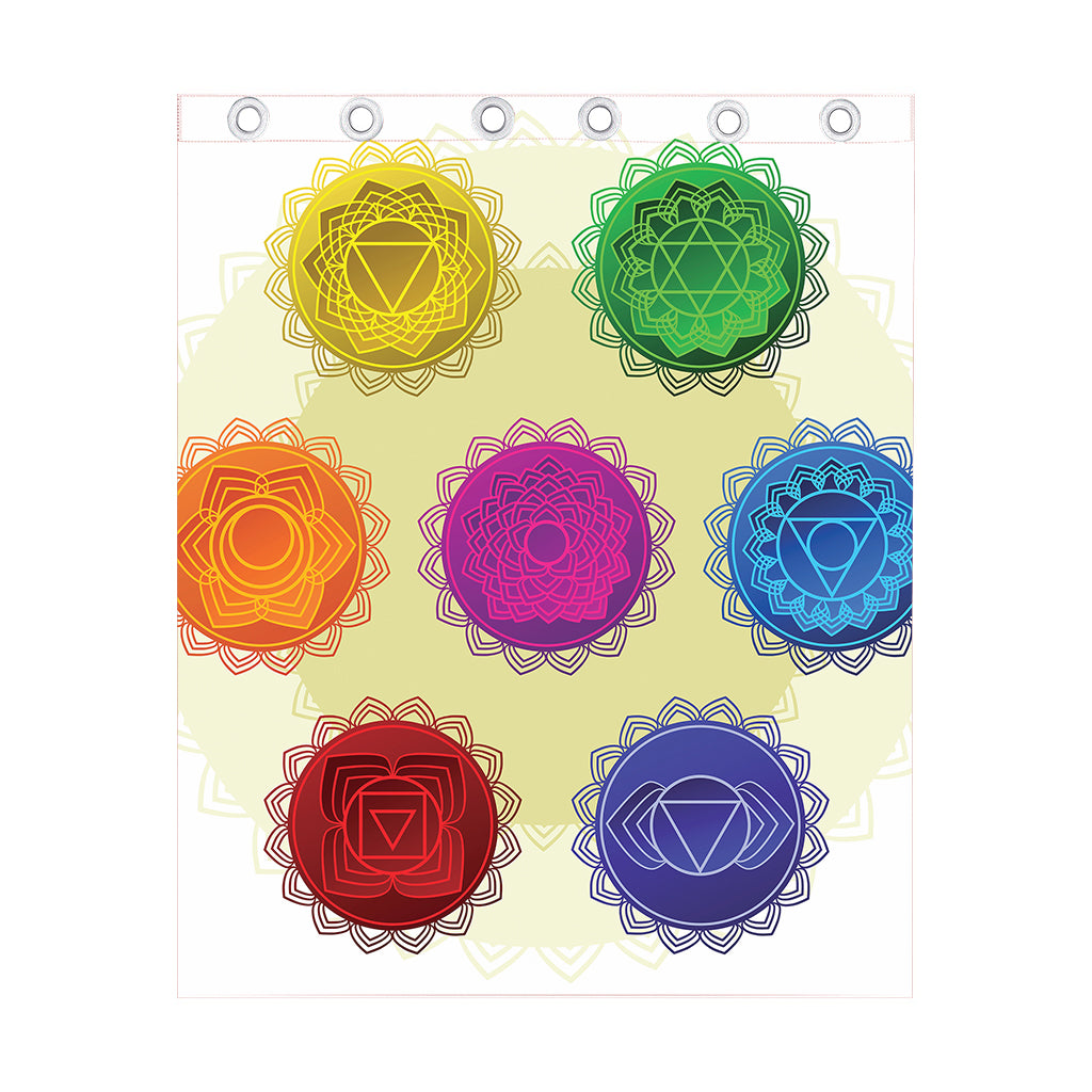 Colorful Seven Chakras Print Curtain