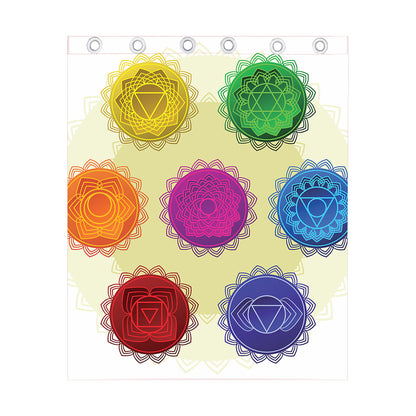 Colorful Seven Chakras Print Curtain