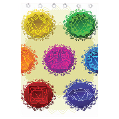 Colorful Seven Chakras Print Curtain