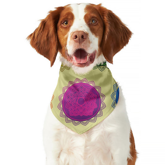 Colorful Seven Chakras Print Dog Bandana