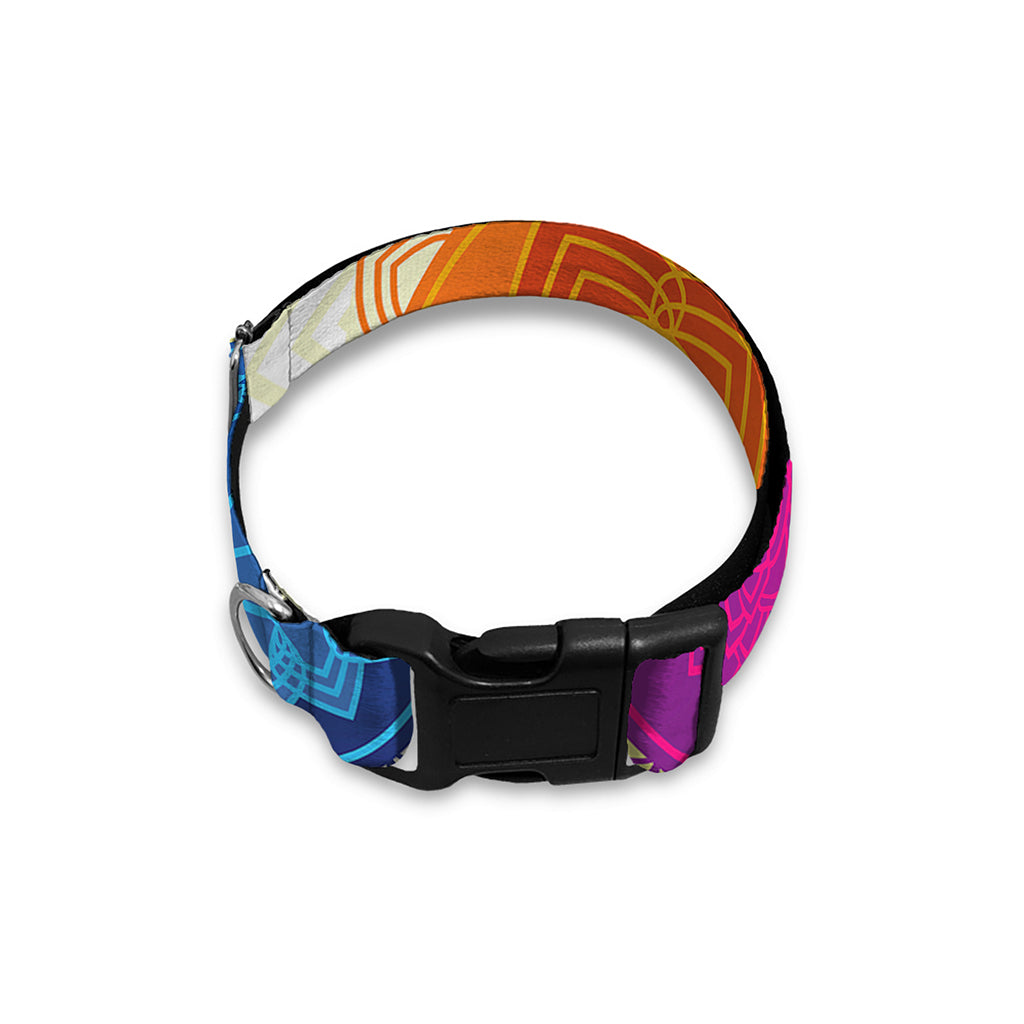 Colorful Seven Chakras Print Dog Collar
