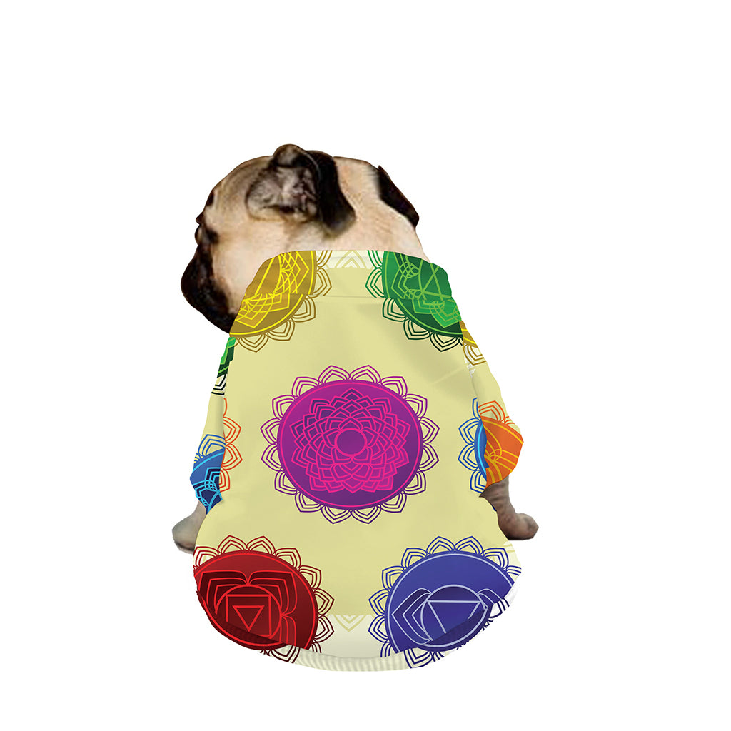 Colorful Seven Chakras Print Dog Zip Up Jacket