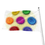 Colorful Seven Chakras Print Flag
