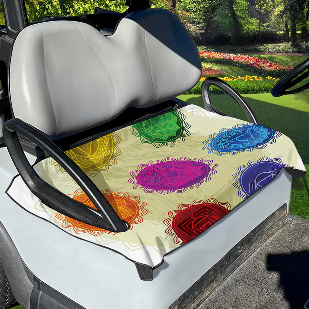 Colorful Seven Chakras Print Golf Cart Seat Cover