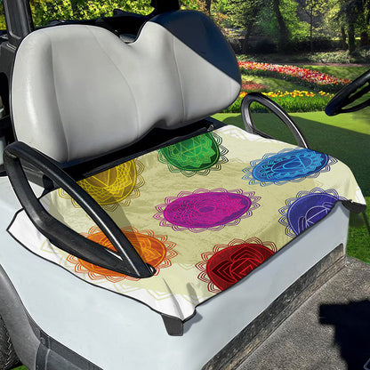 Colorful Seven Chakras Print Golf Cart Seat Cover