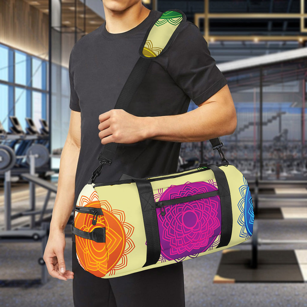 Colorful Seven Chakras Print Gym Bag