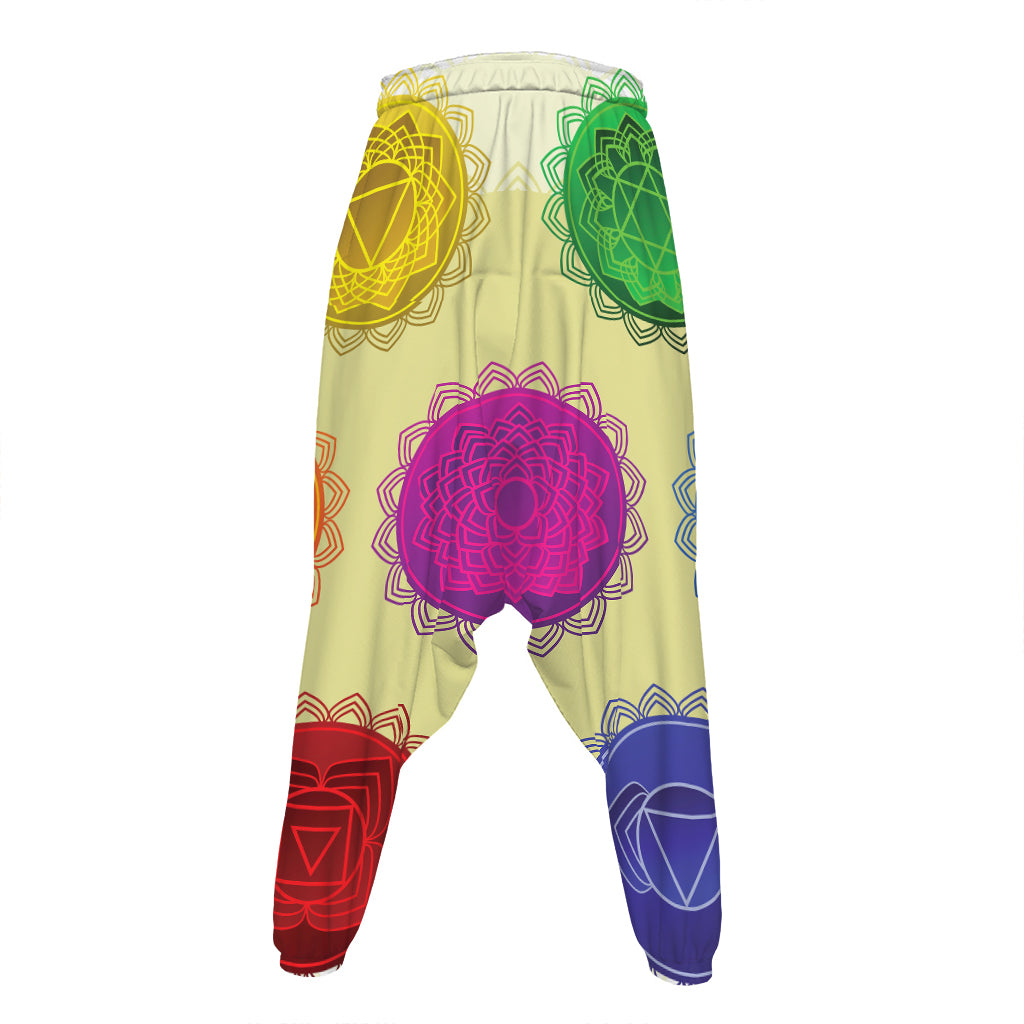 Colorful Seven Chakras Print Hammer Pants