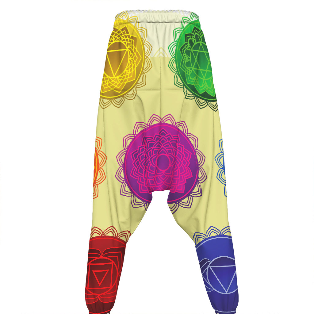 Colorful Seven Chakras Print Hammer Pants