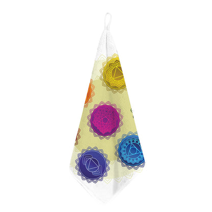 Colorful Seven Chakras Print Hand Towel