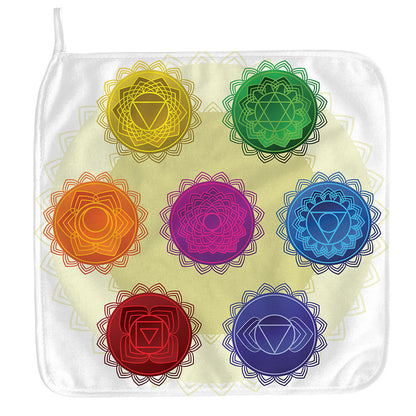Colorful Seven Chakras Print Hand Towel