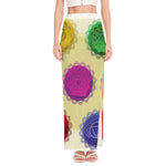 Colorful Seven Chakras Print High Slit Maxi Skirt