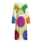 Colorful Seven Chakras Print Hooded Bathrobe