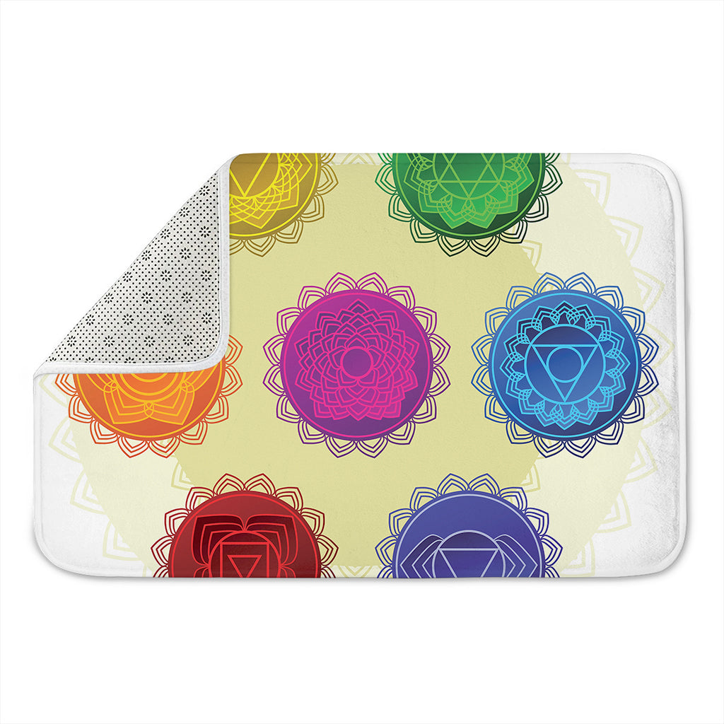 Colorful Seven Chakras Print Indoor Door Mat