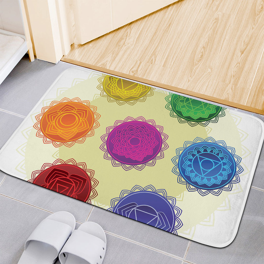 Colorful Seven Chakras Print Indoor Door Mat