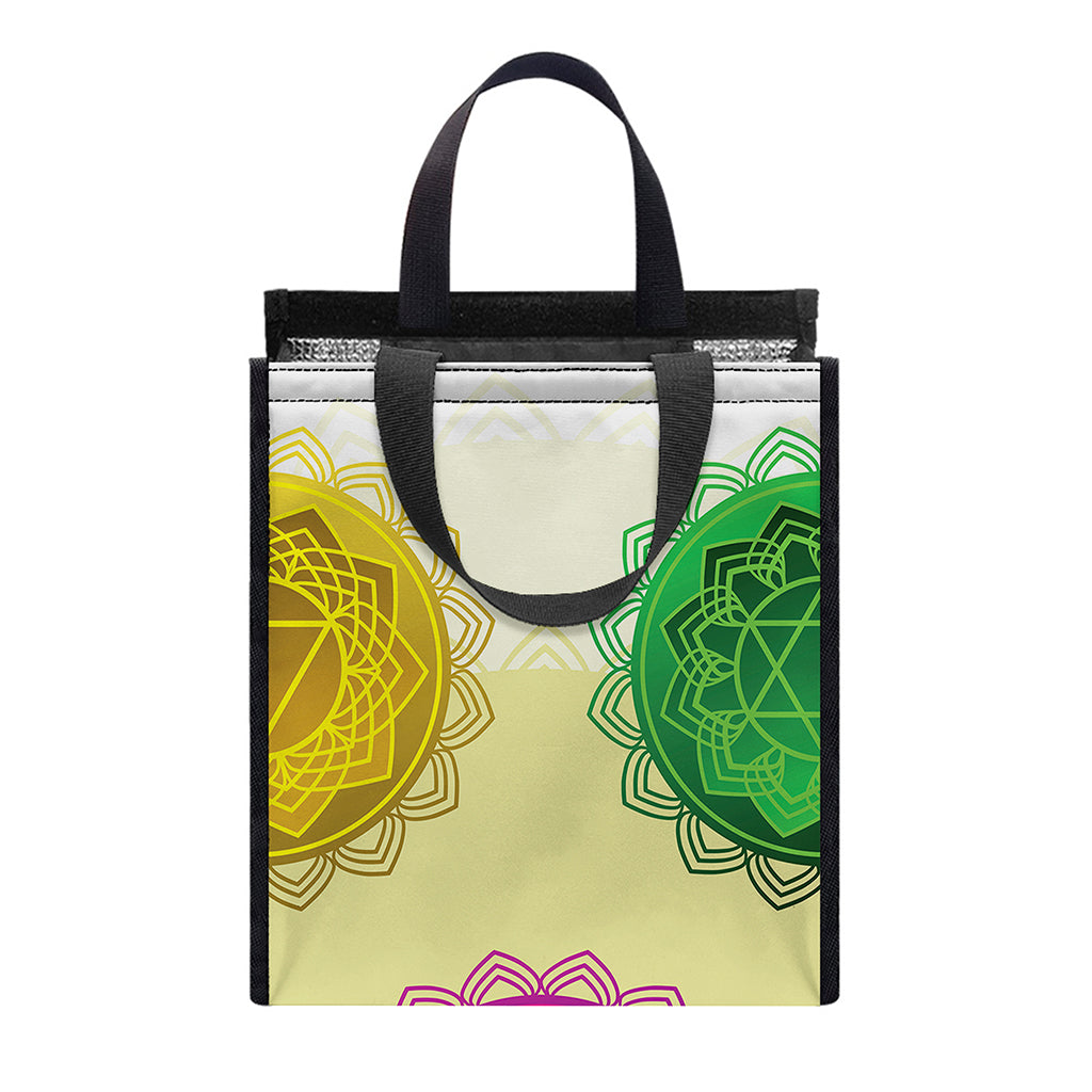 Colorful Seven Chakras Print Insulated Lunch Tote