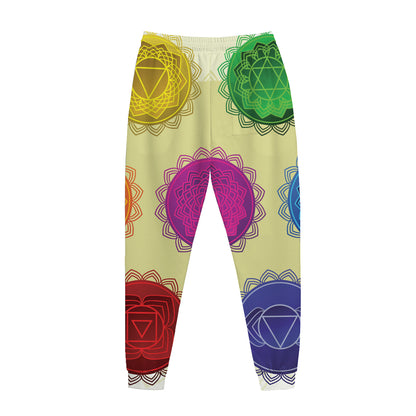 Colorful Seven Chakras Print Jogger Pants