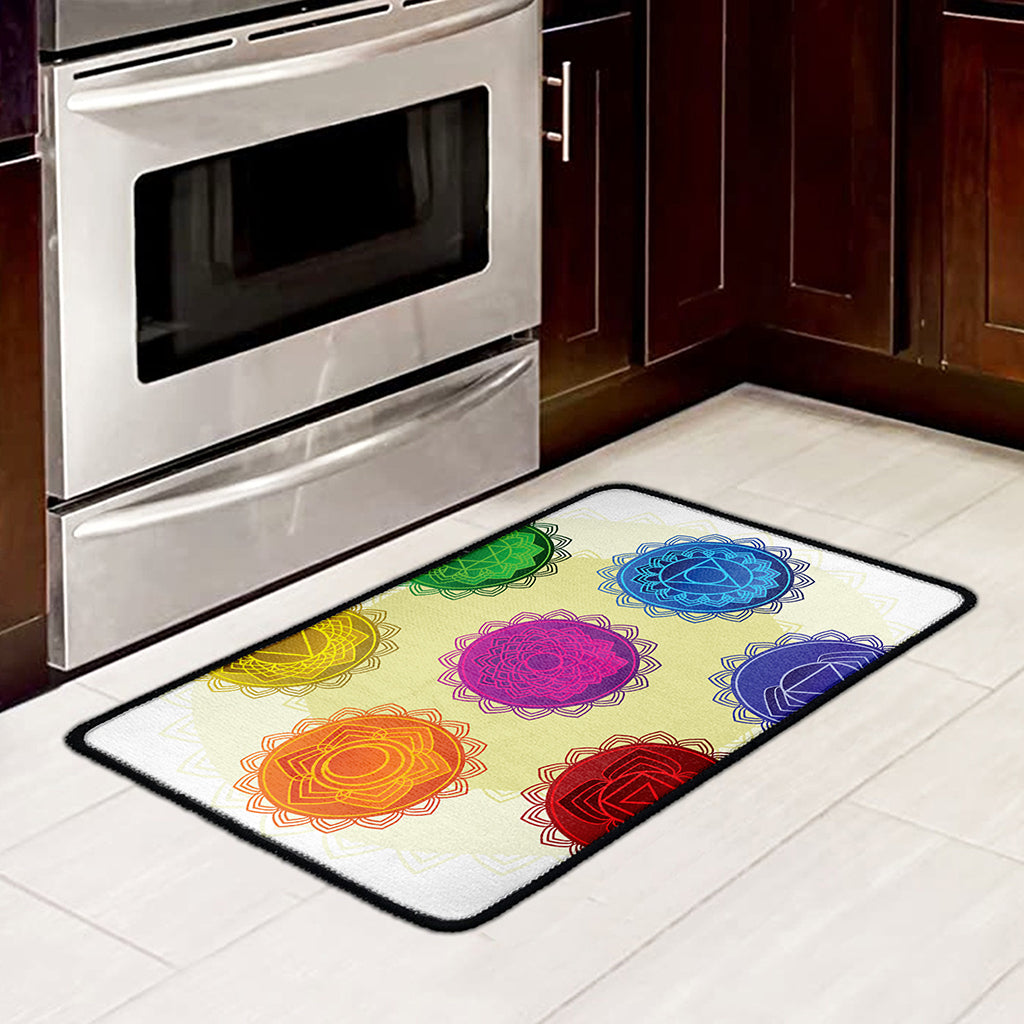 Colorful Seven Chakras Print Kitchen Mat