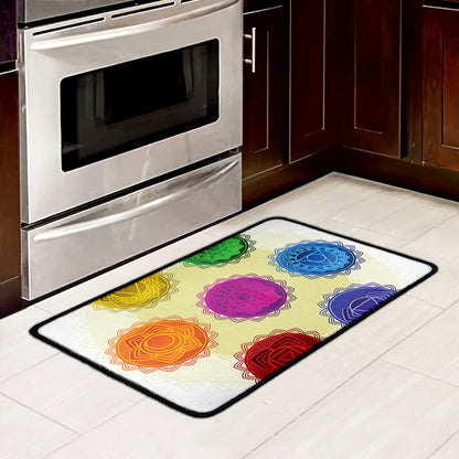Colorful Seven Chakras Print Kitchen Mat
