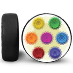 Colorful Seven Chakras Print Leather Spare Tire Cover