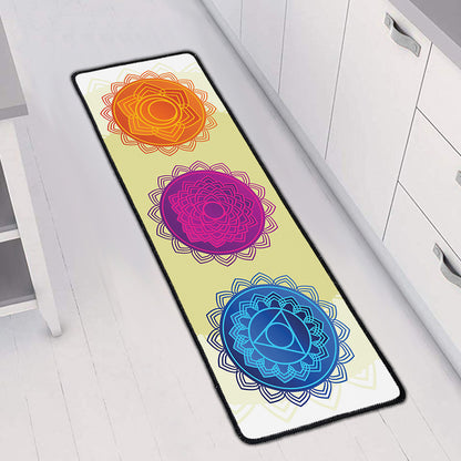 Colorful Seven Chakras Print Long Kitchen Mat