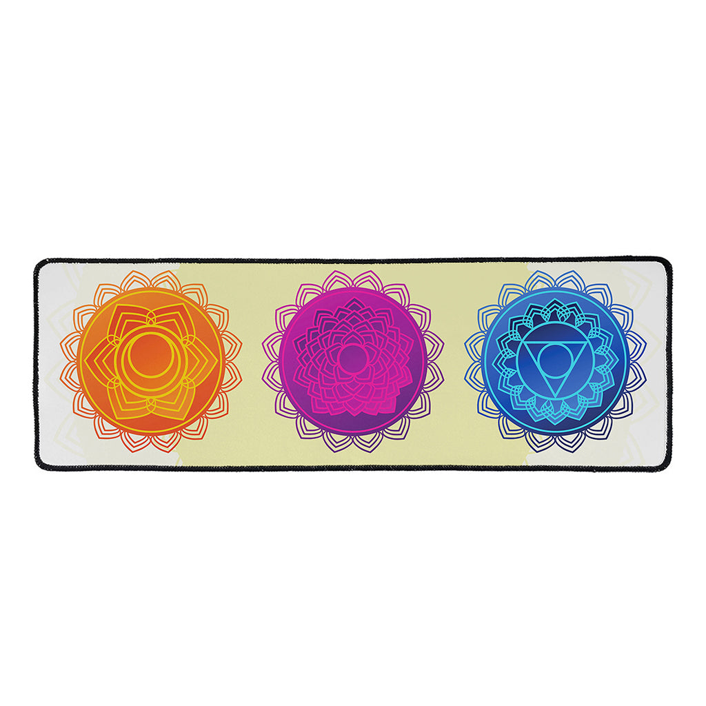 Colorful Seven Chakras Print Long Kitchen Mat