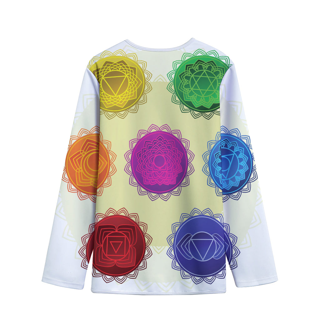 Colorful Seven Chakras Print Long Sleeve Short Coat