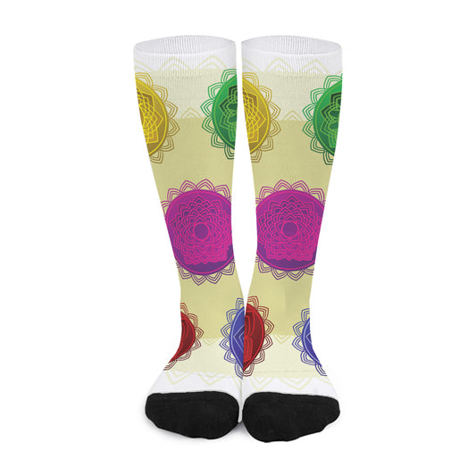 Colorful Seven Chakras Print Long Socks