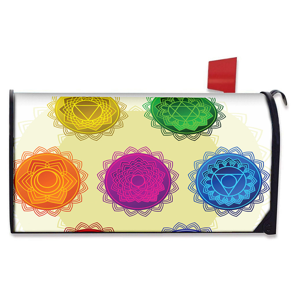 Colorful Seven Chakras Print Mailbox Cover