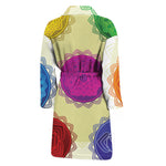 Colorful Seven Chakras Print Men's Bathrobe