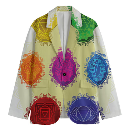 Colorful Seven Chakras Print Men's Blazer