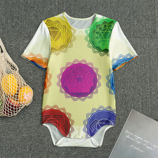Colorful Seven Chakras Print Men's Bodysuit