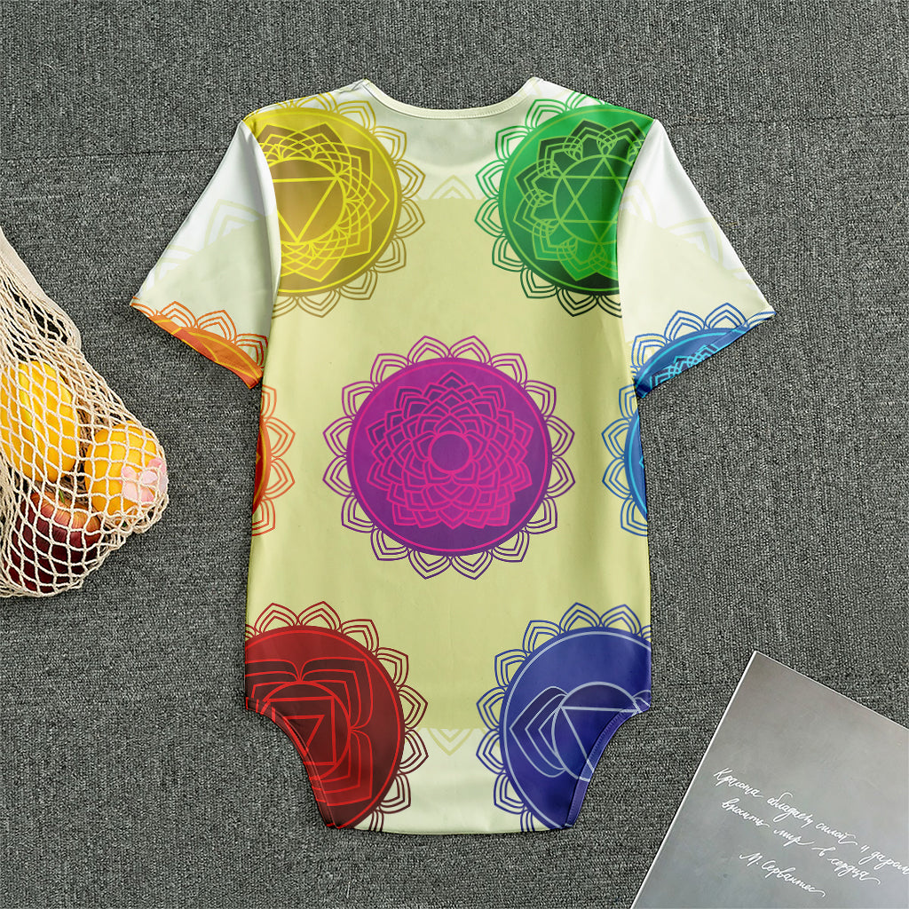 Colorful Seven Chakras Print Men's Bodysuit