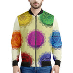 Colorful Seven Chakras Print Men's Bomber Jacket