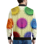Colorful Seven Chakras Print Men's Bomber Jacket