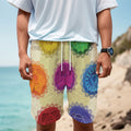 Colorful Seven Chakras Print Men's Cargo Shorts