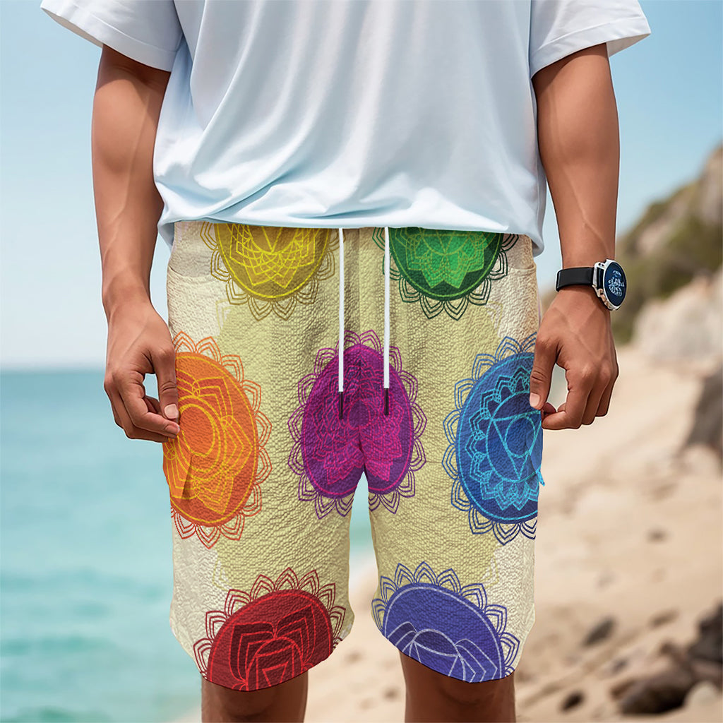 Colorful Seven Chakras Print Men's Cargo Shorts