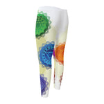Colorful Seven Chakras Print Men's Compression Pants