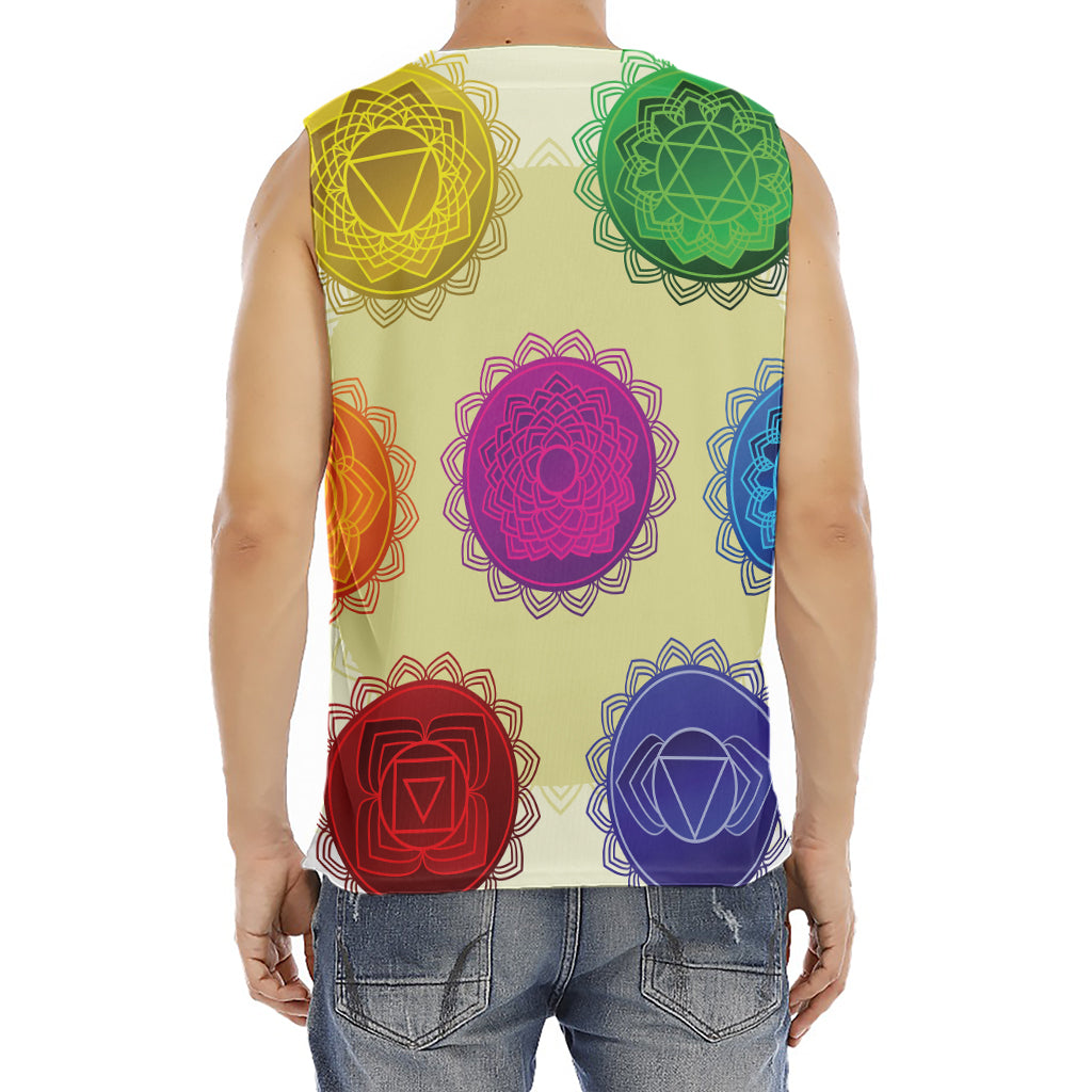 Colorful Seven Chakras Print Men's Fitness Tank Top