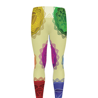 Colorful Seven Chakras Print Men's leggings